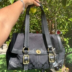Coach Black Shoulder Bag with Gold Hardware (SOLD)